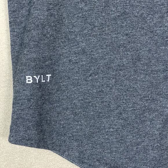 BYLT Basics Shirt Mens L Gray Drop Cut Short Sleeve Stretch Performance‎ Tee - Picture 6 of 10